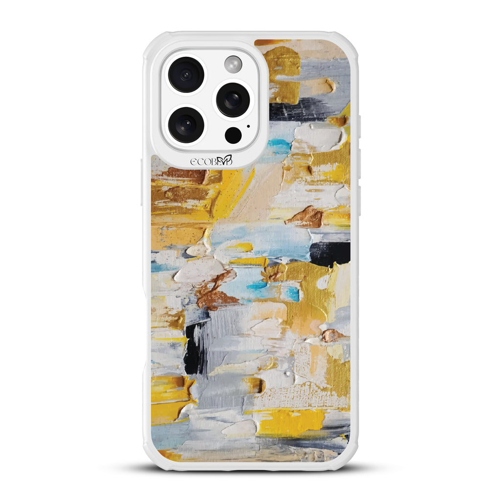 iPhone 16 Pro Max case, clear, sustainable phone case with white ridges, back view, Lighten Up design