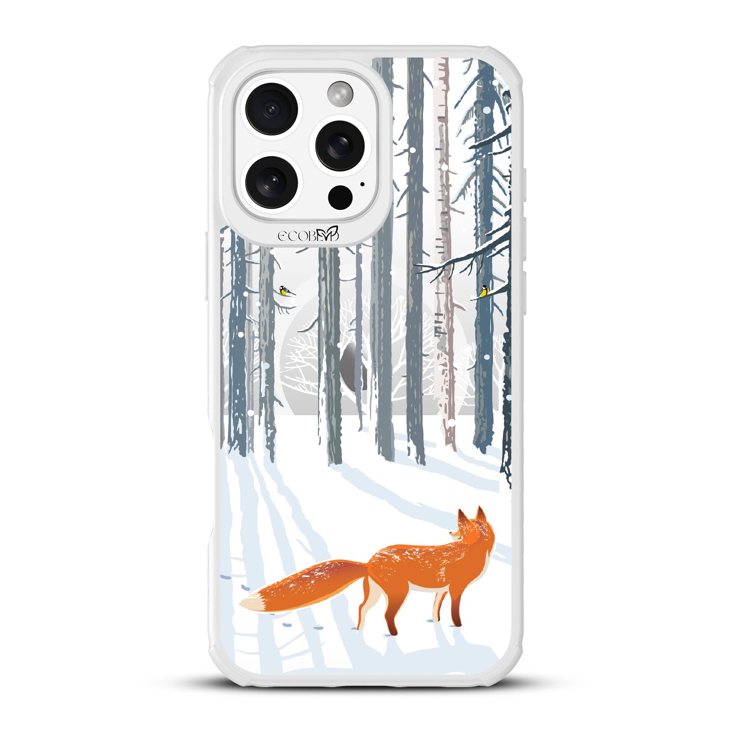 iPhone 16 Pro Max Case - Sustainable & Clear - Fox Trot In The Snow iPhone 16 Pro Max Case - Sustainable & Clear - Fox Trot In The Snow