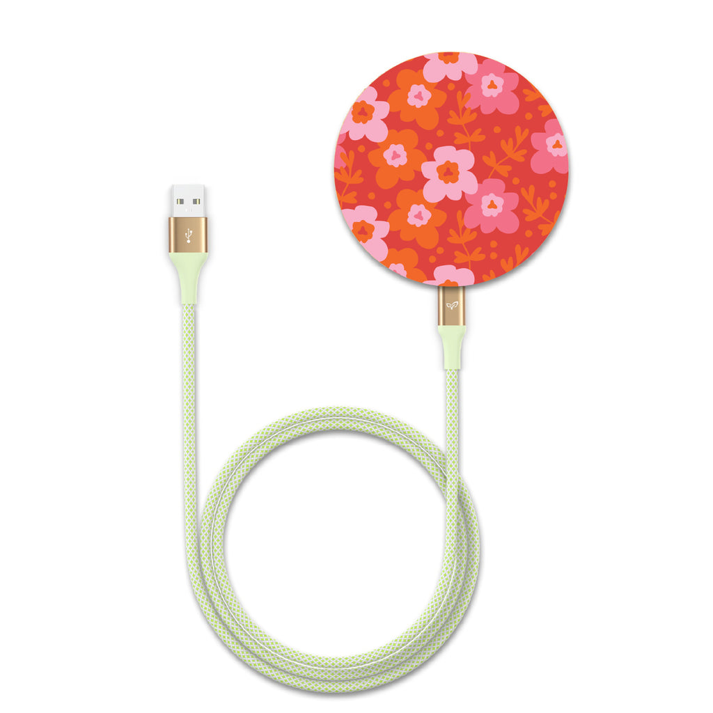 Floral Burst - Bamboo Wireless Charger