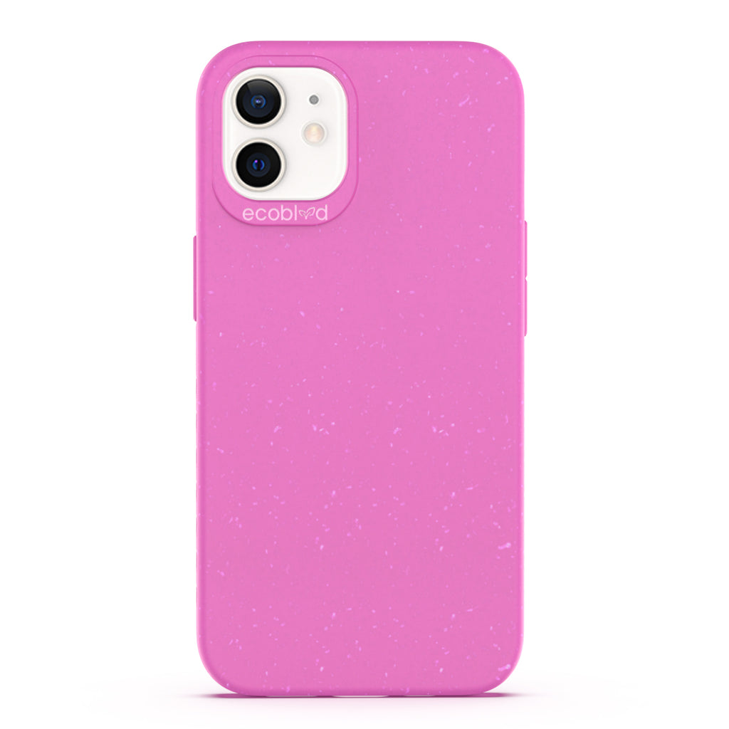 Sequoia Collection - Pink Eco-Friendly iPhone 12 Case With A Solid Back - Raised Camera Ring & Bezel Edges - Compostable