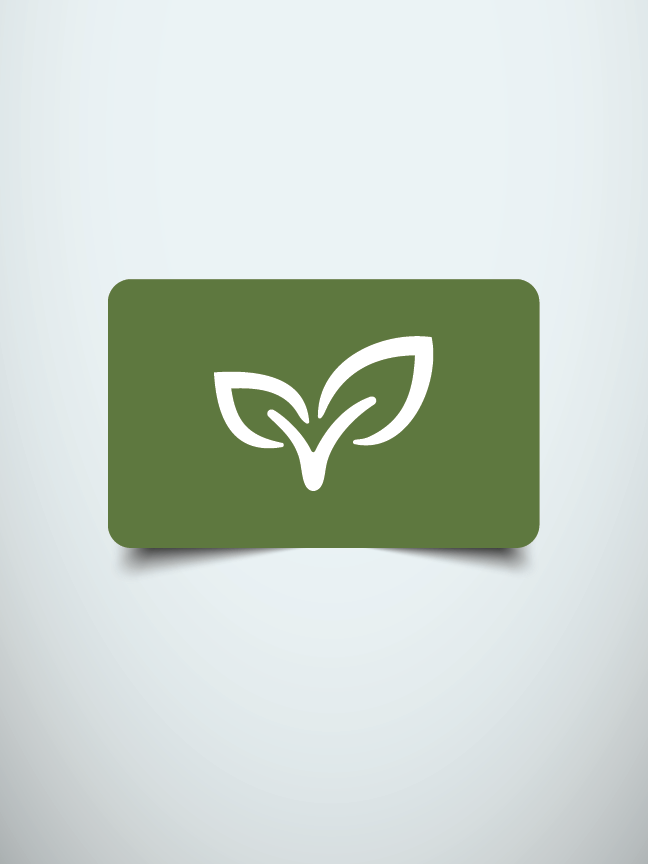 EcoBlvd Gift Card - Green Gift Card With White V-Leaf Logo 