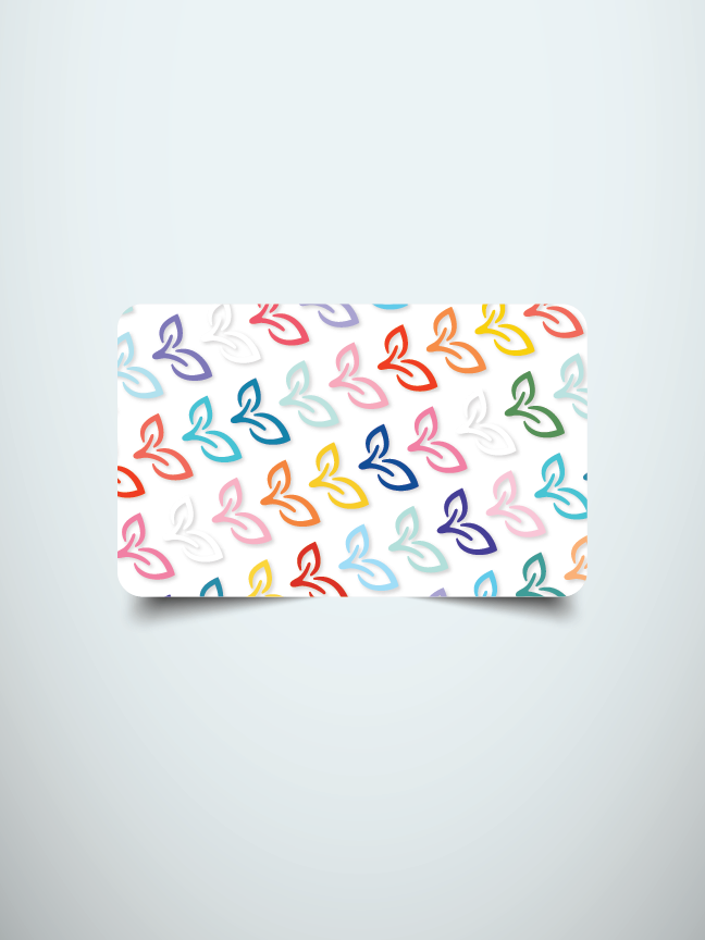 EcoBlvd Gift Card - White Gift Card With Multicolored V-Leaf Monogram Print 