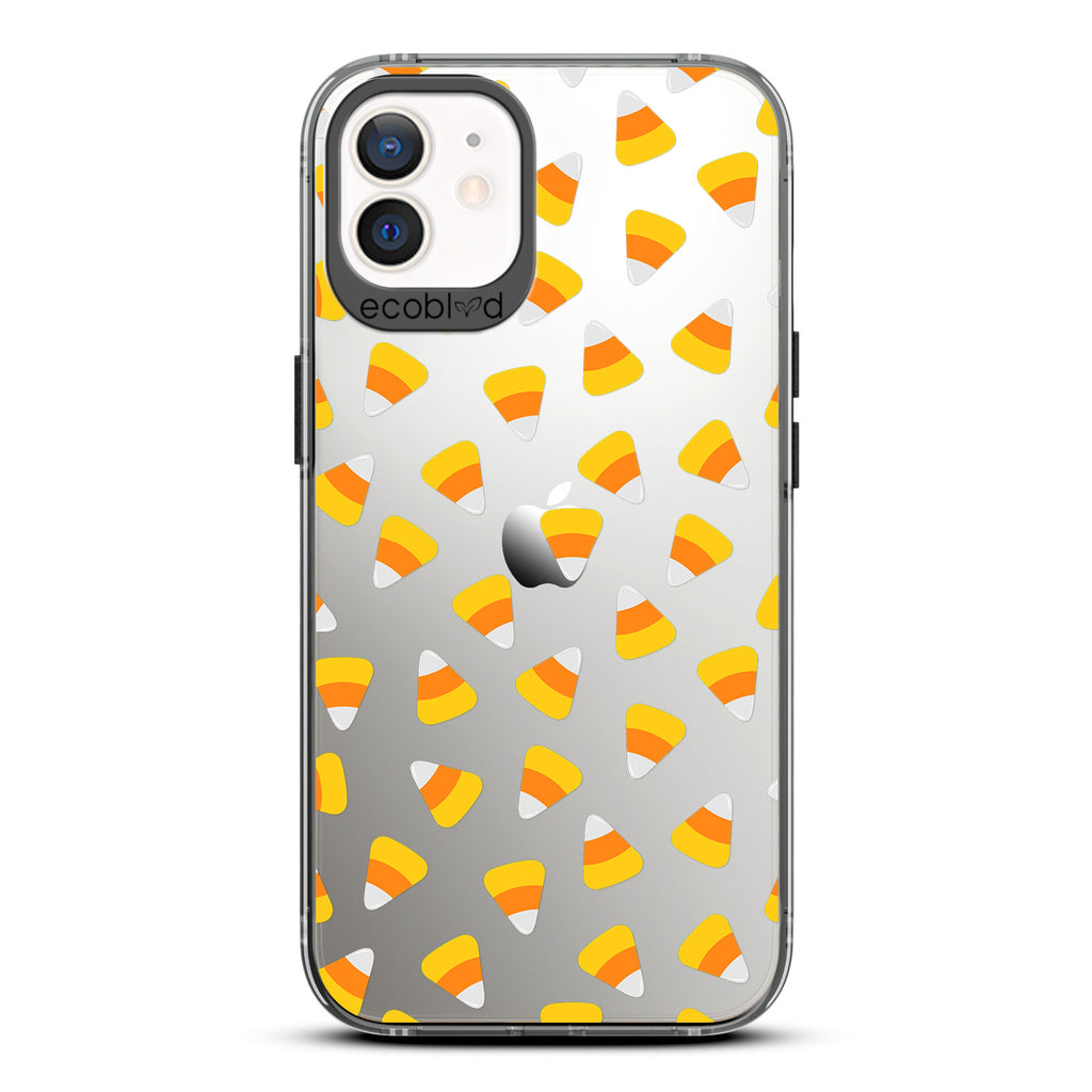 Halloween Collection - Black Eco-Friendly Laguna iPhone 12 / 12 Pro Case With Candy Corn On A Clear Back - Compostable