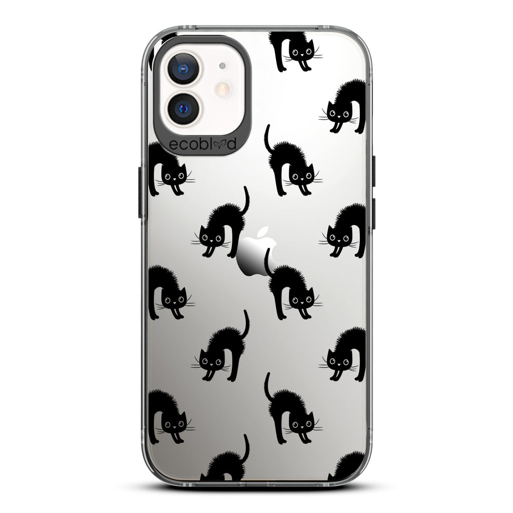 Halloween Collection - Laguna Sequoia iPhone 12 / 12 Pro Case With Frightened Black Cats On A Clear Back Back
