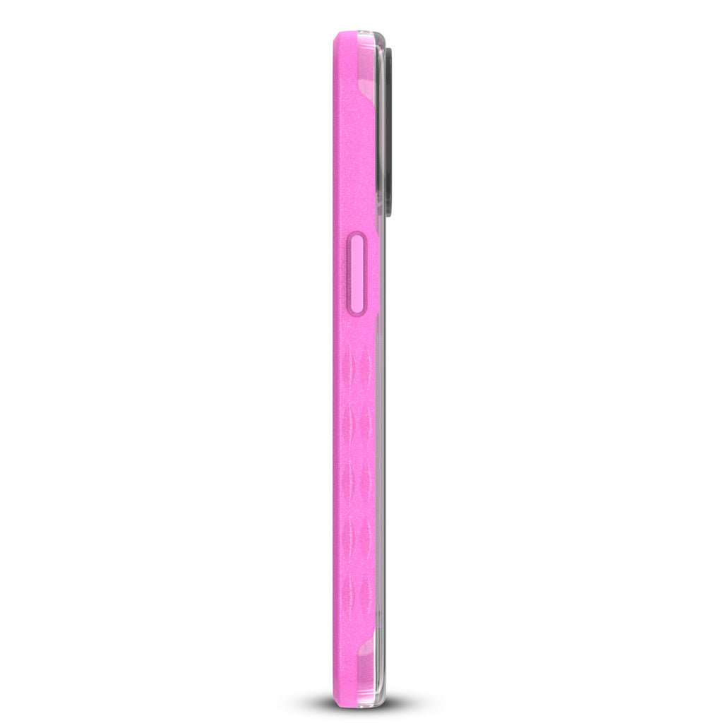 Right-Side View Of Non-Slip Grip On Pink Laguna Collection Case For iPhone 12 / 12 Pro