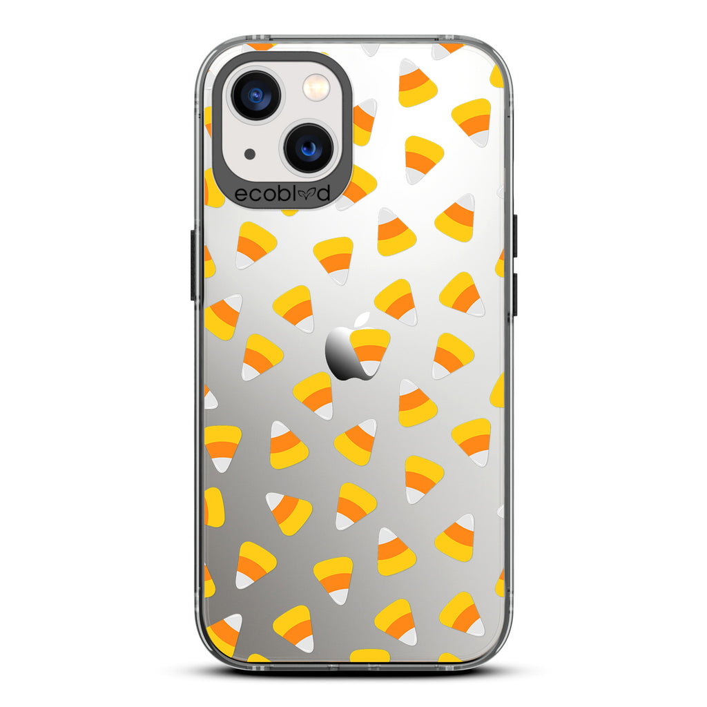 Halloween Collection - Black Eco-Friendly Laguna iPhone 13 Case With Candy Corn On A Clear Back - Compostable