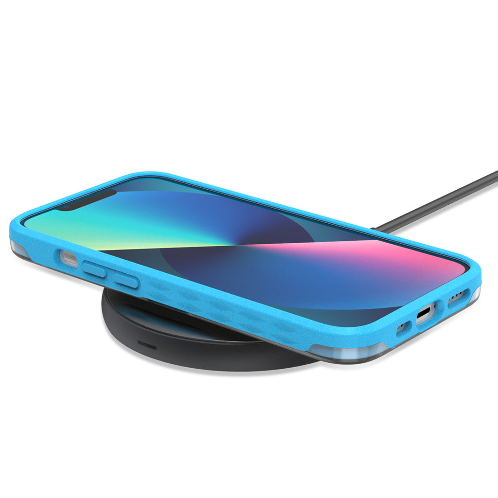Blue Laguna Collection Case For iPhone 13 On Wireless Charger