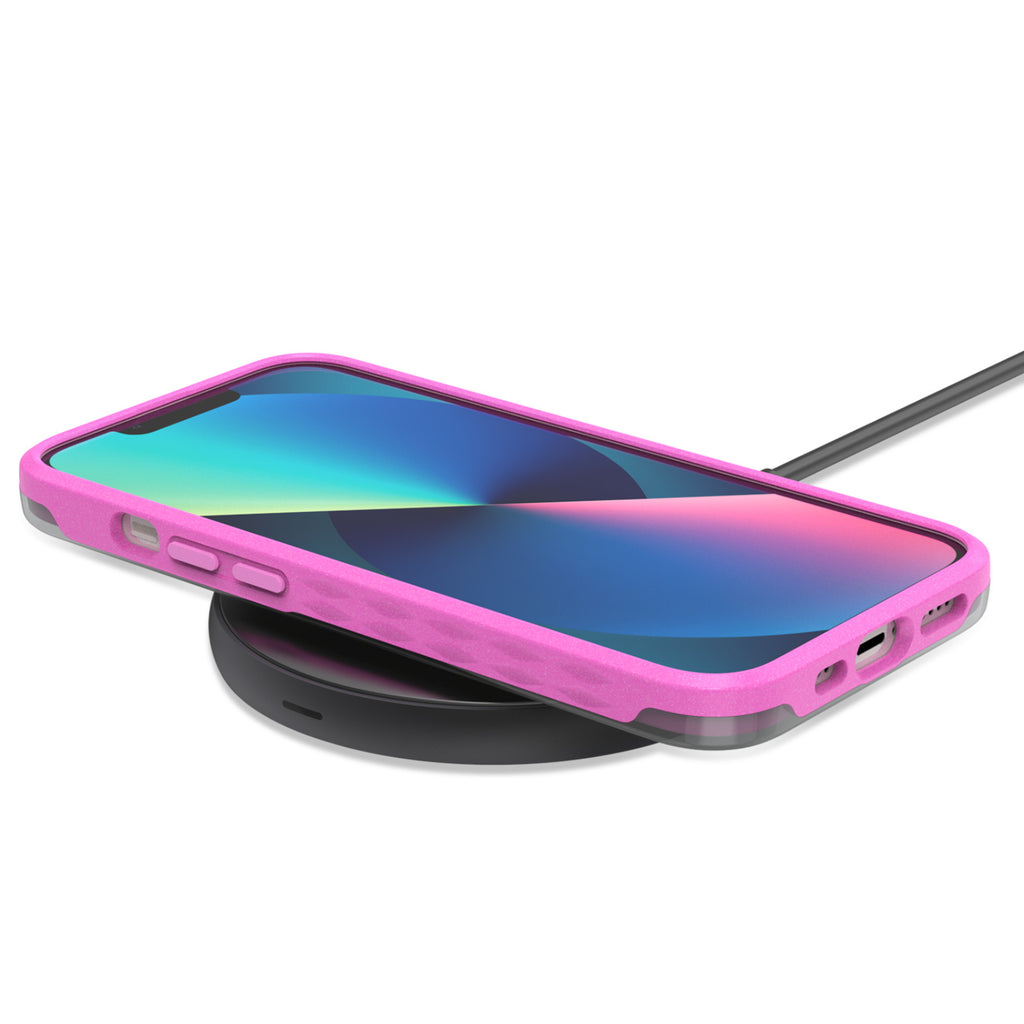 Pink Laguna Collection Case For iPhone 13 On Wireless Charger