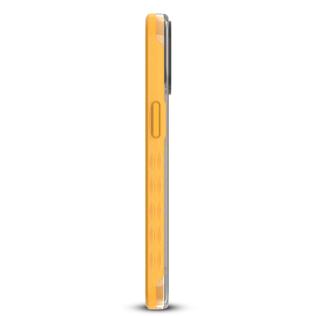Right-Side View Of Non-Slip Grip On Yellow Laguna Collection Case For iPhone 13