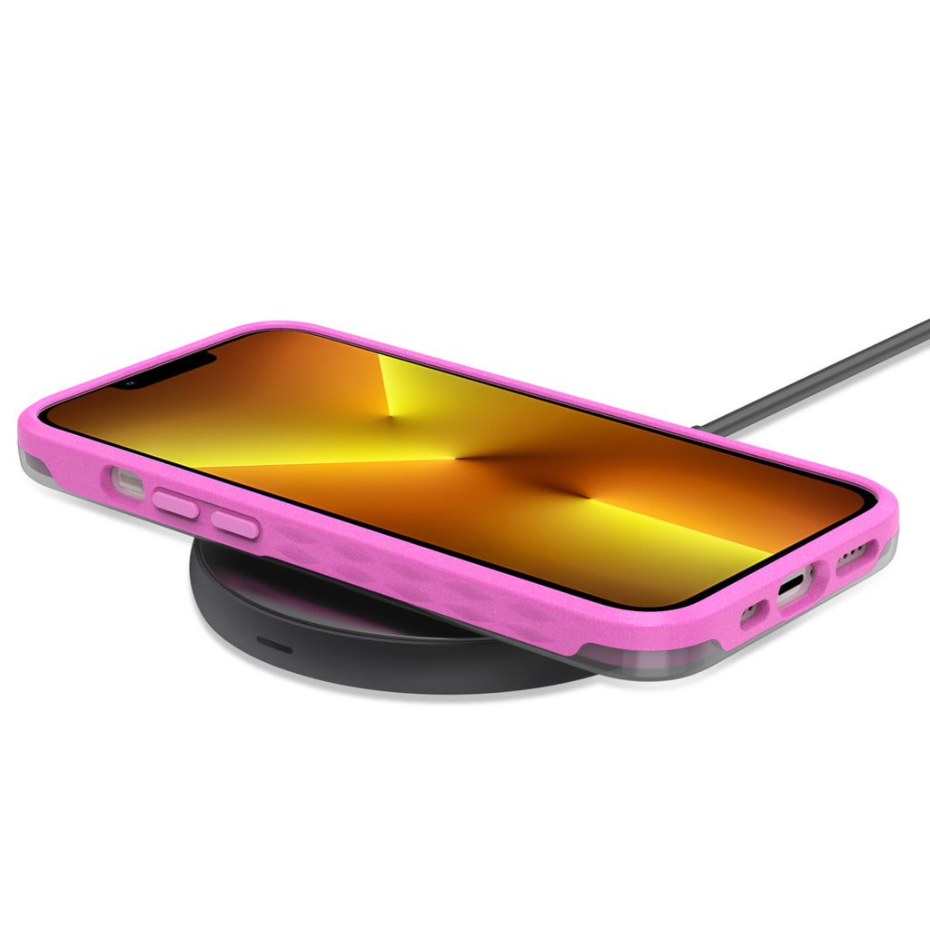 Pink Laguna Collection Case For iPhone 13 Pro On Wireless Charger