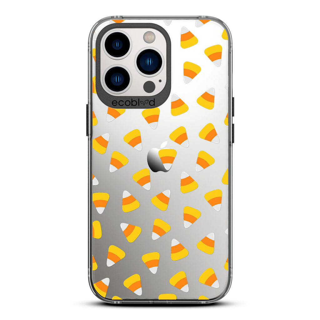 Halloween Collection - Black  Eco-Friendly Laguna iPhone 13 Pro Case With Candy Corn On A Clear Back - Compostable