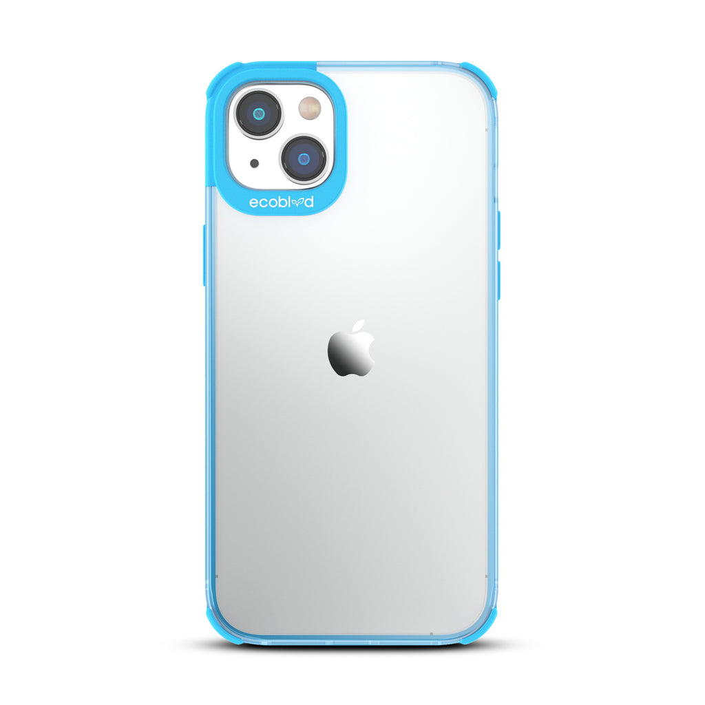 Laguna Collection - Blue Eco-Friendly iPhone 14 Case With A Clear Back - Compostable - Raised Edges & Camera Ring