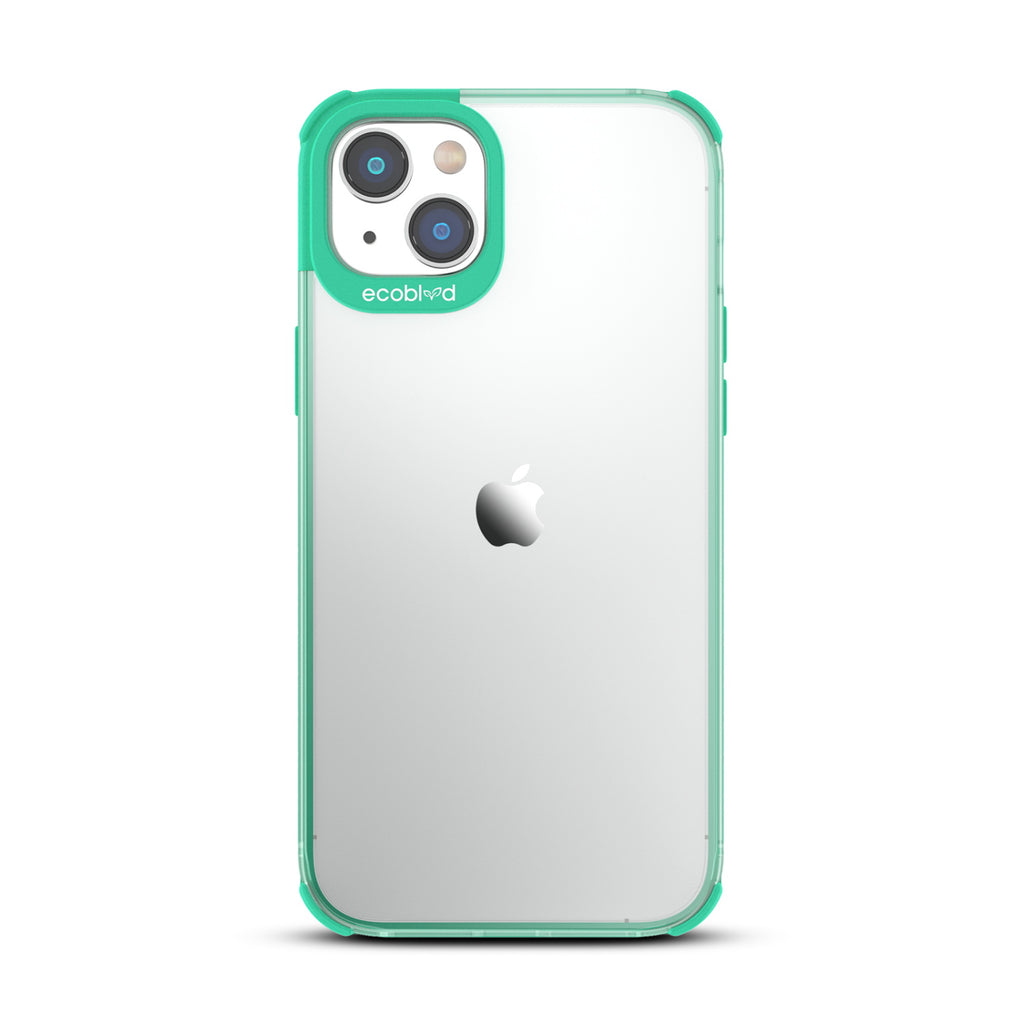 Laguna Collection - Green Eco-Friendly iPhone 14 Case With A Clear Back - Compostable - Raised Edges & Camera Ring