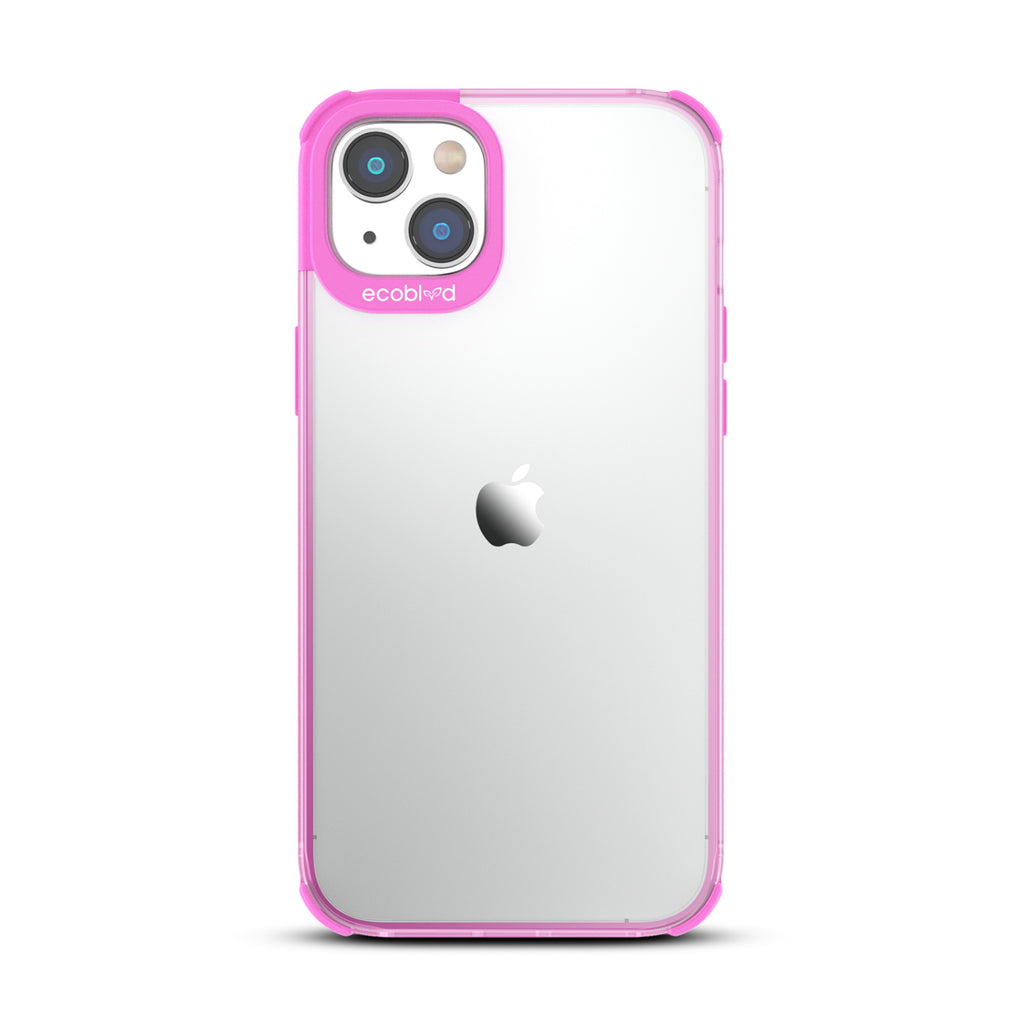 Laguna Collection - Pink Eco-Friendly iPhone 14 Case With A Clear Back - Compostable - Raised Edges & Camera Ring