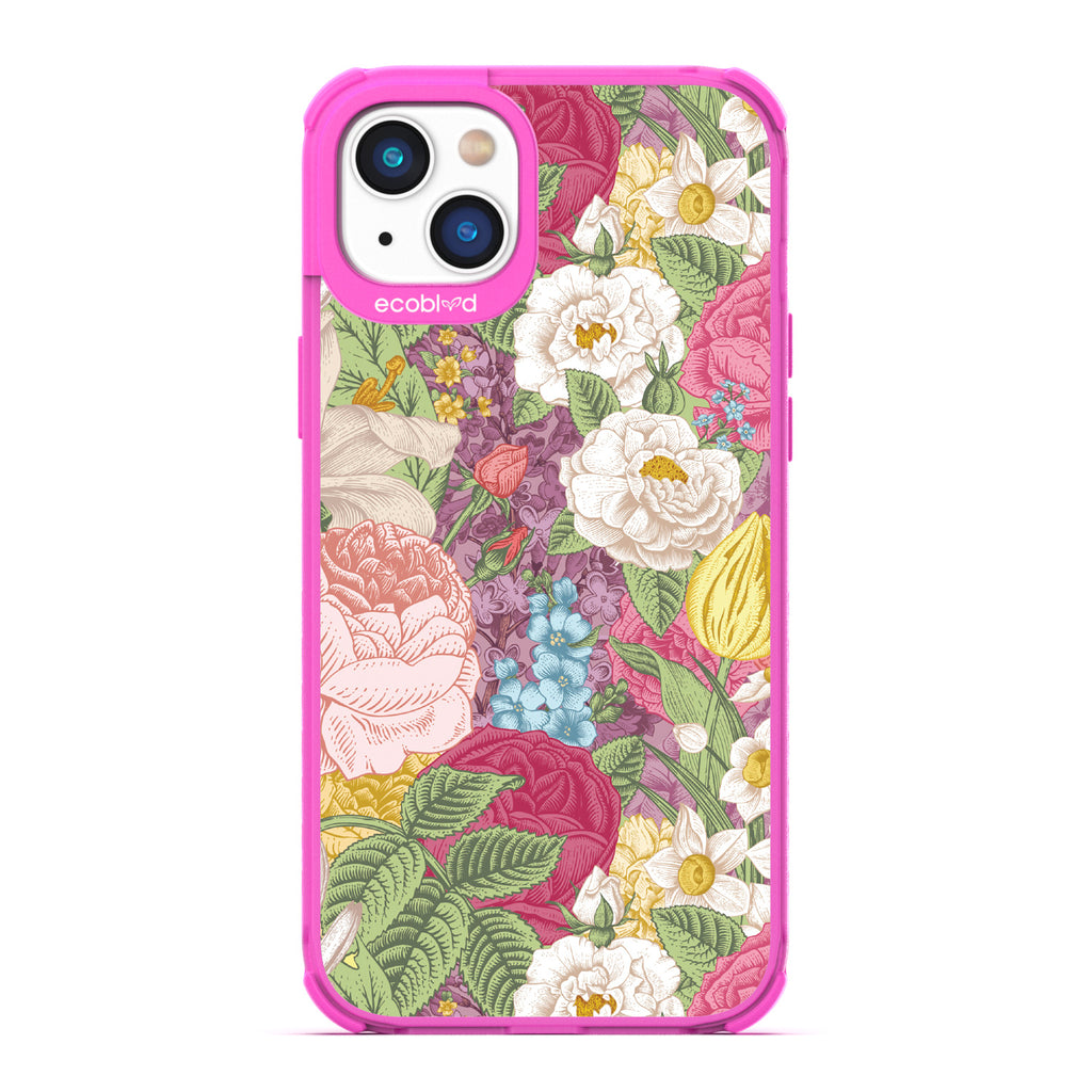 Timeless Collection - Pink Laguna Compostable iPhone 14 Plus Case With A Bright Watercolor Floral Arrangement Print