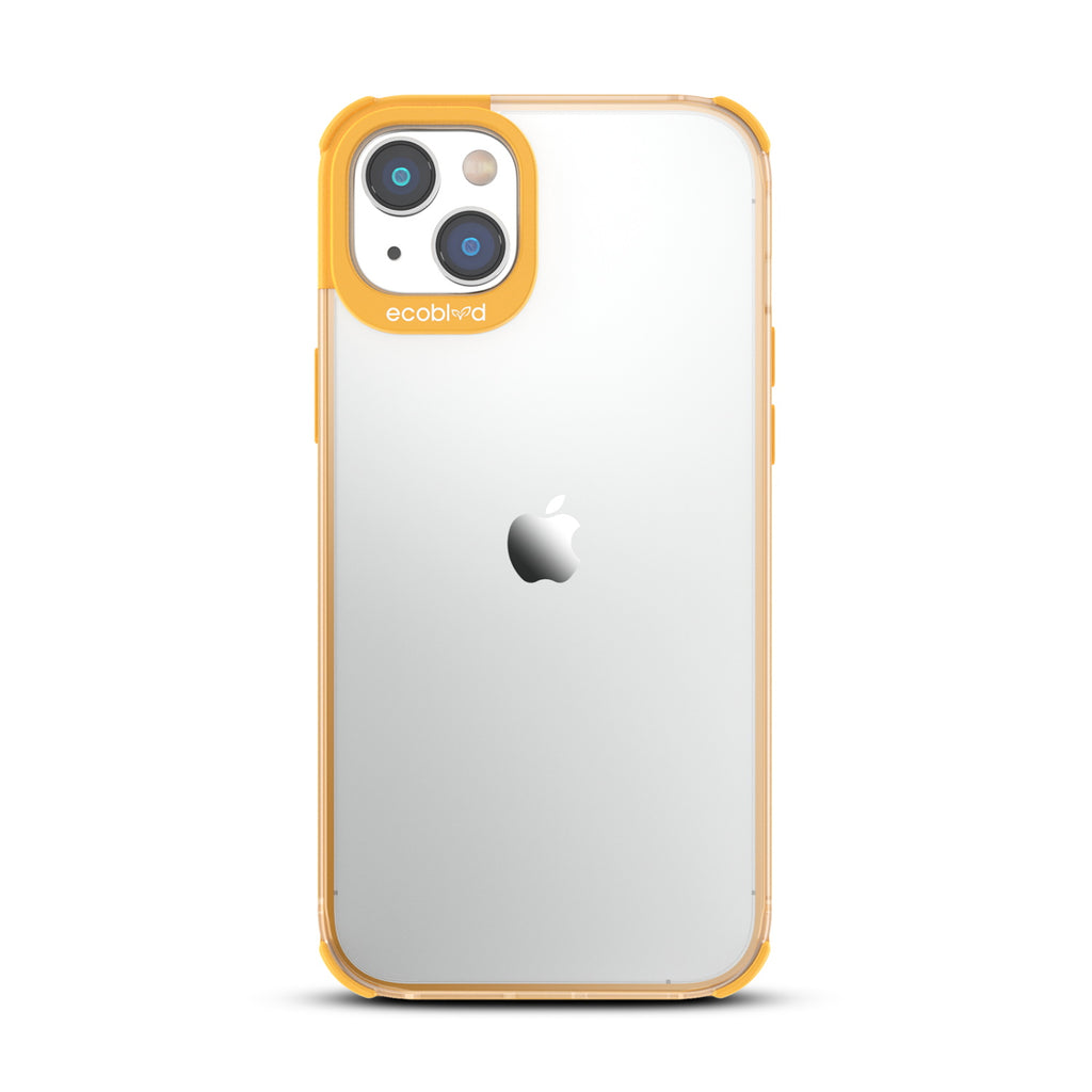 Laguna Collection - Yellow Eco-Friendly iPhone 14 Case With A Clear Back - Compostable - Raised Edges & Camera Ring