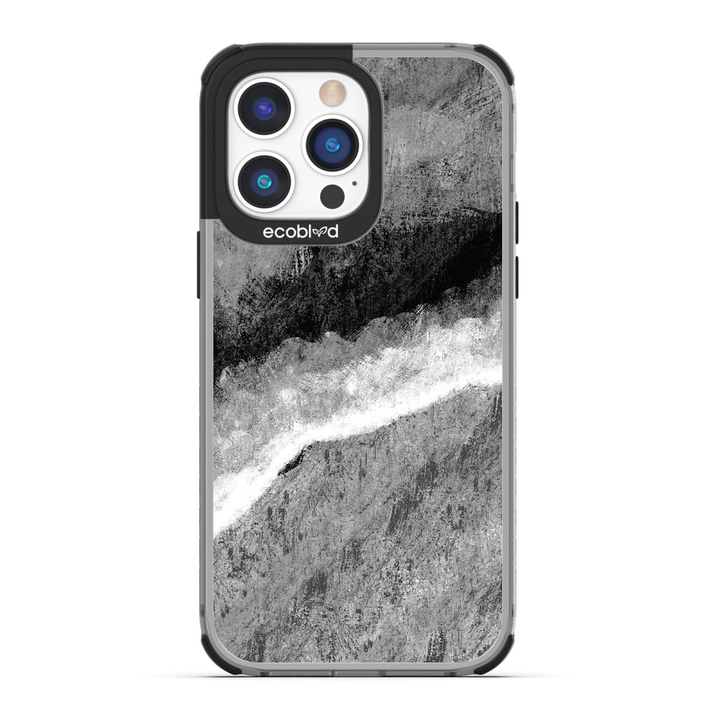 Contemporary Collection - Black Compostable iPhone 14 Pro Max Case - Shading Gradient Ombre Painting On A Clear Back