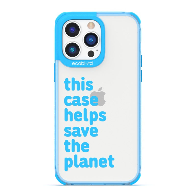 Laguna Collection - Blue Eco-Friendly iPhone 14 Pro Case With This Case Helps Save The Planet On A Clear Back - Compostable