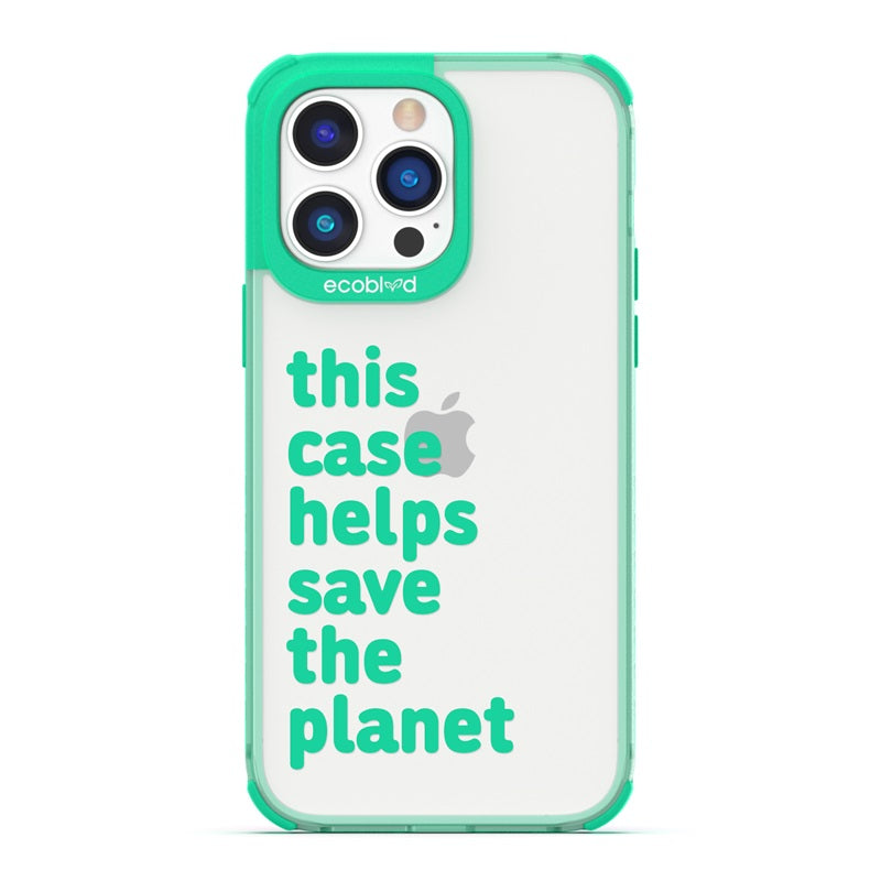 Laguna Collection - Green Eco-Friendly iPhone 14 Pro Case With This Case Helps Save The Planet On A Clear Back - Compostable
