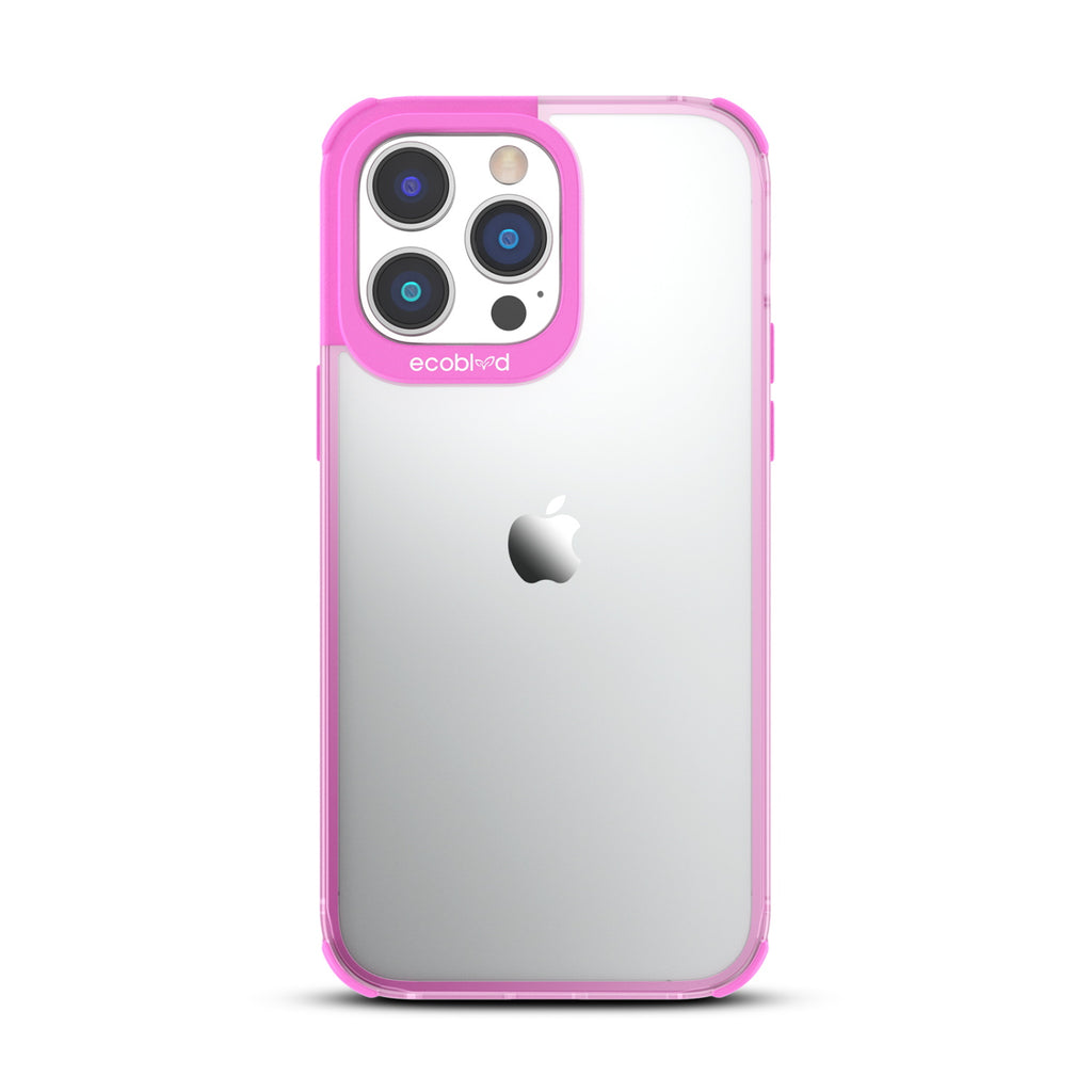 Laguna Collection - Pink Eco-Friendly iPhone 14 Pro Case With A Clear Back - Compostable - Raised Edges & Camera Ring