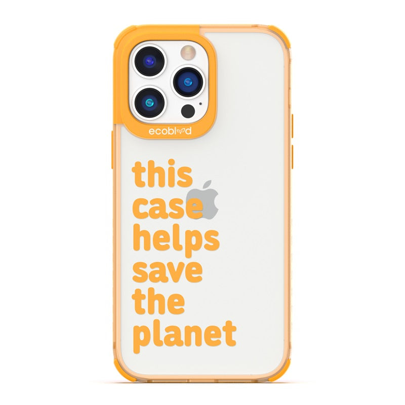 Laguna Collection - Yellow Eco-Friendly iPhone 14 Pro Max Case With This Case Helps Save The Planet On A Clear Back 