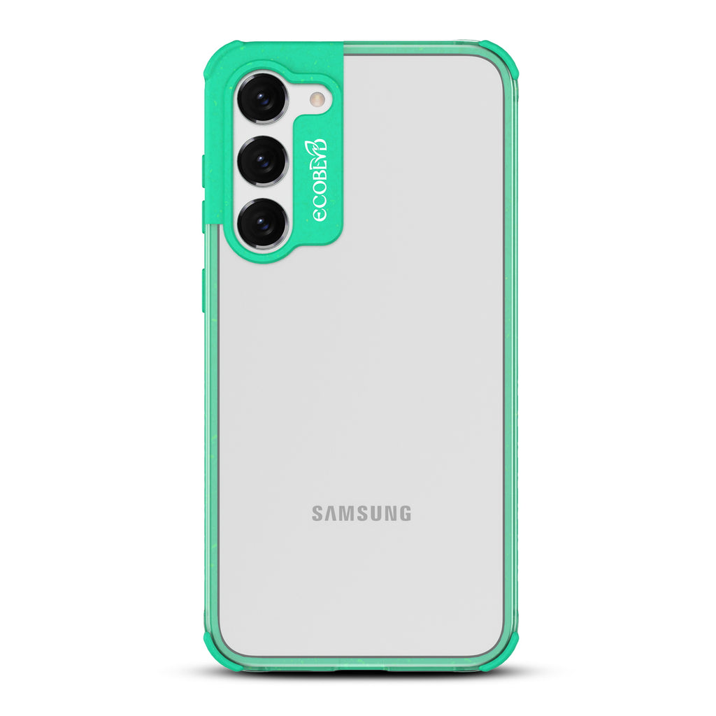 Laguna Collection - Green Eco-Friendly Galaxy S23 Case With A Clear Back - Raised Camera Ring & Bezel Edges - Compostable