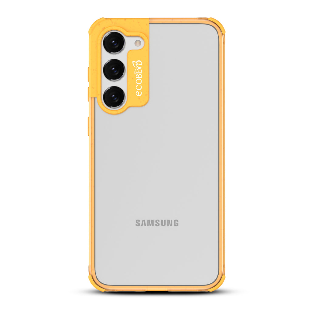 Laguna Collection - Yellow Eco-Friendly Galaxy S23 Case With A Clear Back - Raised Camera Ring & Bezel Edges - Compostable