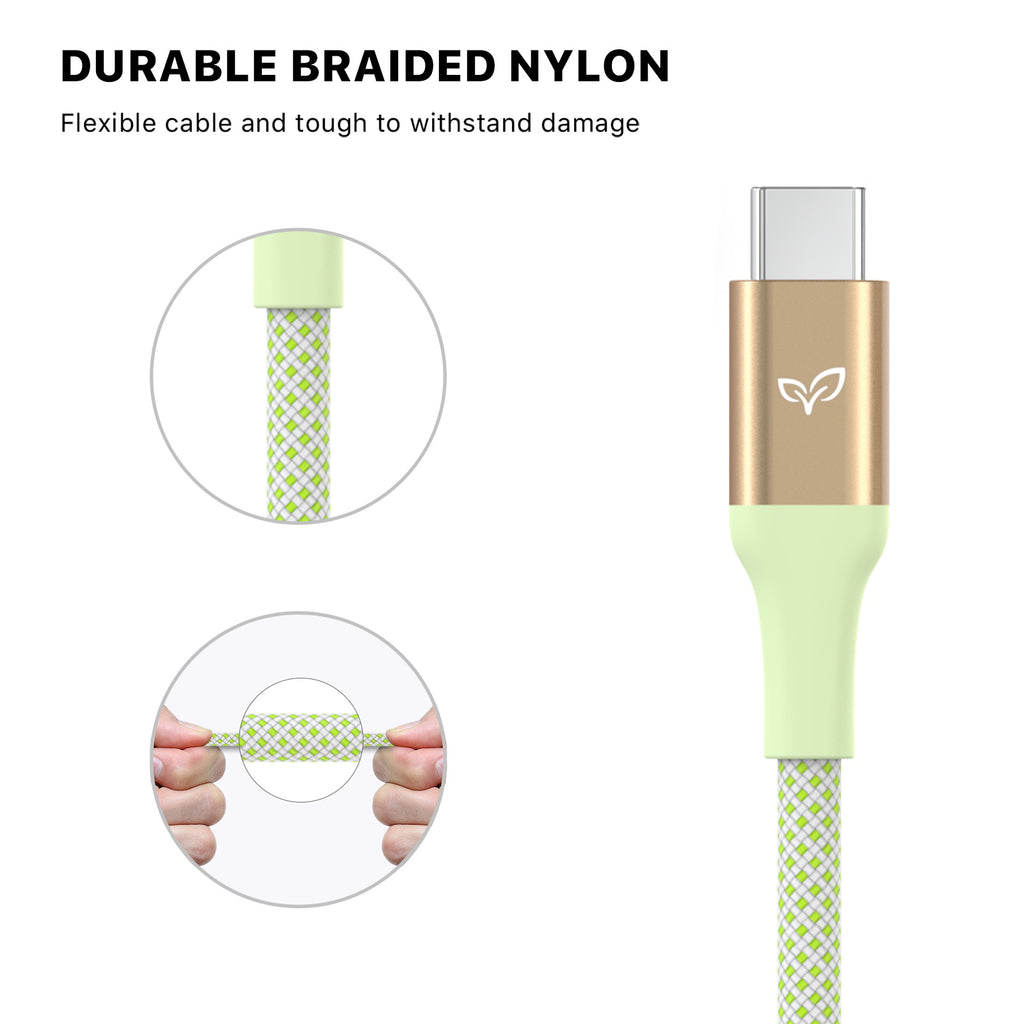 LifeVine USB-A To USB-C Cable - Made With Durable Recycled Braided Nylon To Withstand Damage