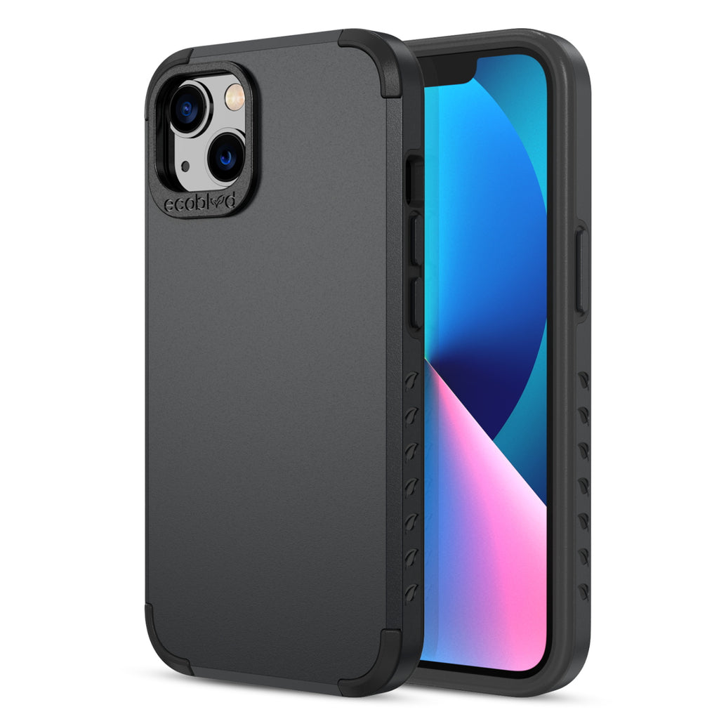 Back View Of Tough Black iPhone 13 Mojave Case And Frontal View Of The Screen