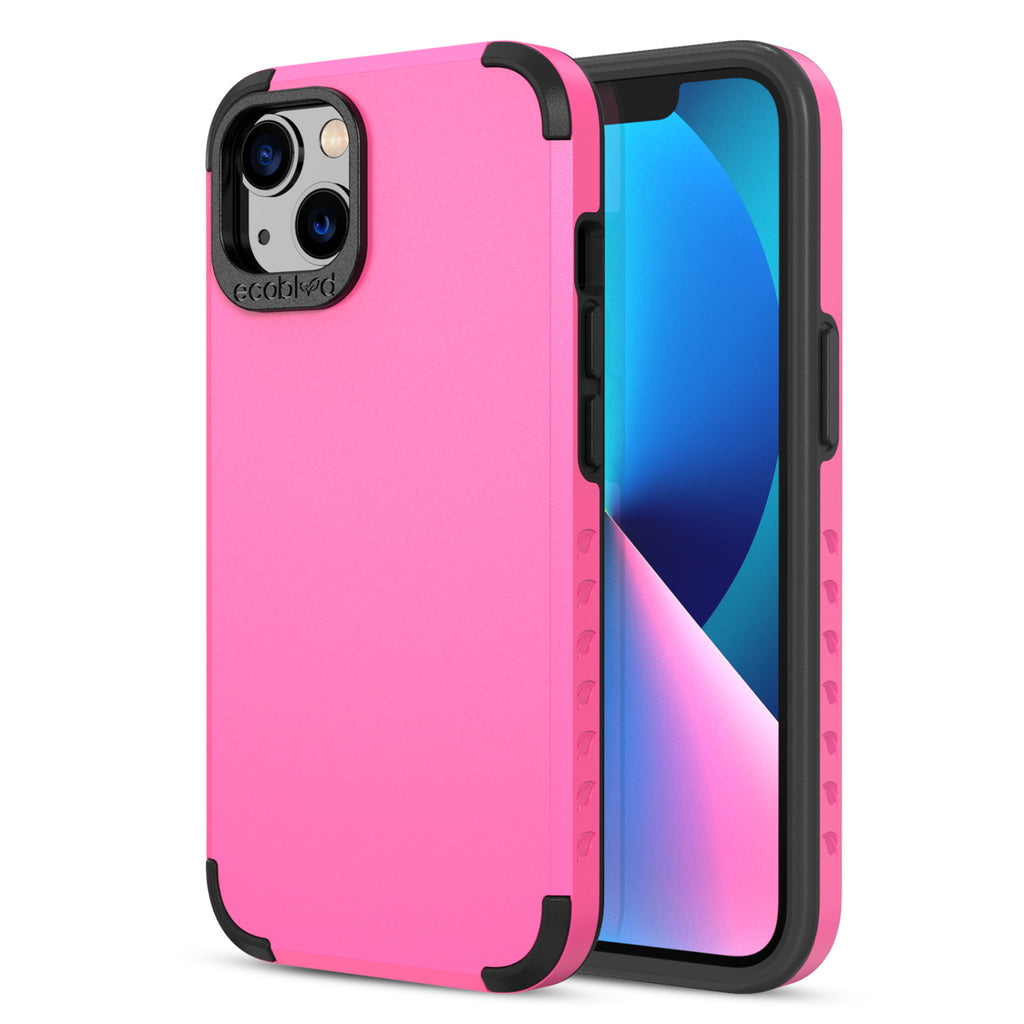 Back View Of Tough Pink iPhone 13 Mojave Case And Frontal View Of Screen