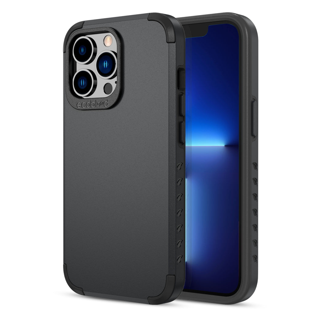 Back View Of Tough Black iPhone 13 Pro Max Mojave Case And Frontal View Of Screen