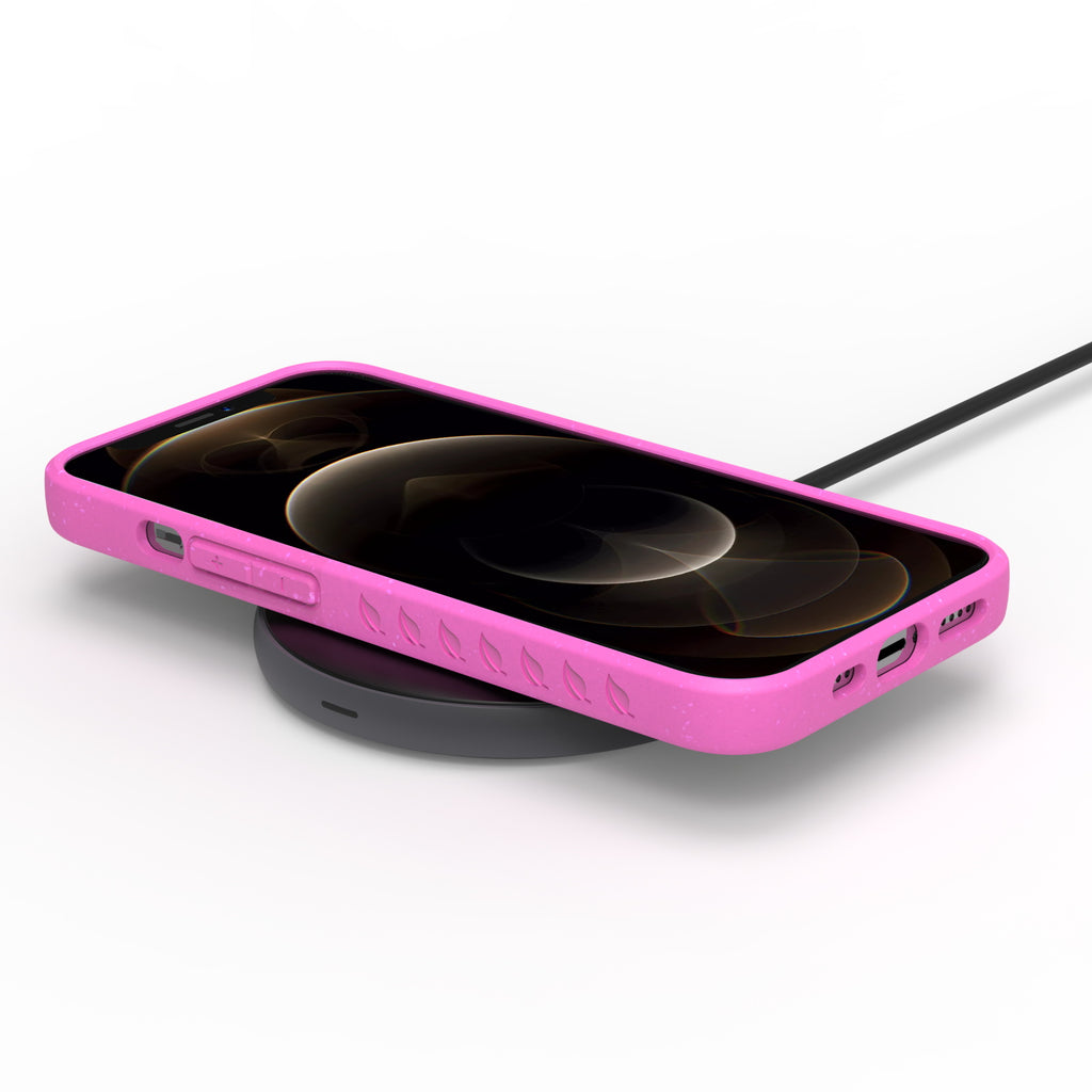 Pink Eco-Friendly Wireless Charging Compatible Case For 12 / 12 Pro  - Compostable Sequoia Collection