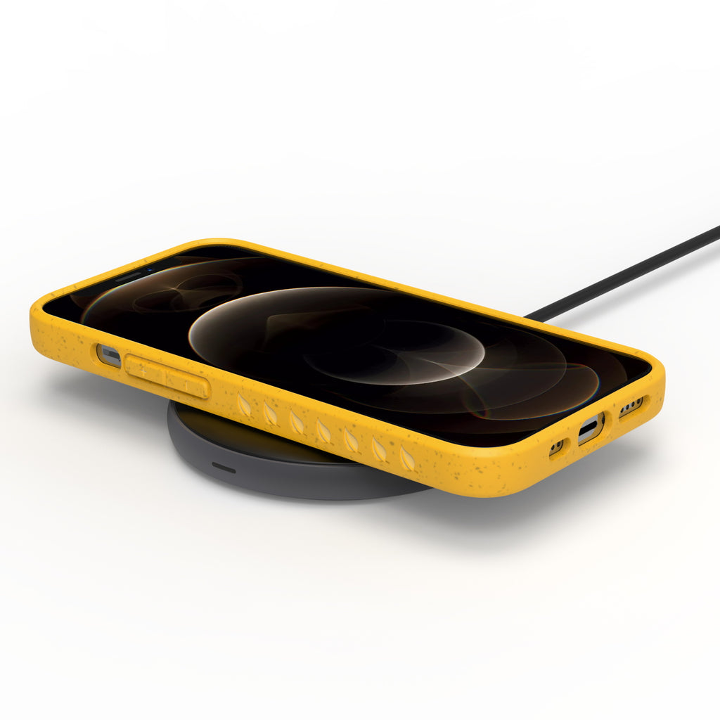 Yellow Eco-Friendly Wireless Charging Compatible Case For 12 / 12 Pro  - Compostable Sequoia Collection