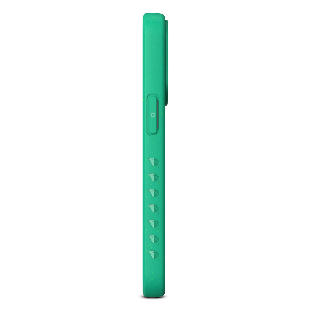 Right-Side View Of Embedded Non-Slip Grip On Green Eco-Friendly Case For iPhone 13 Pro Max / 12 Pro Max - Sequoia Collection