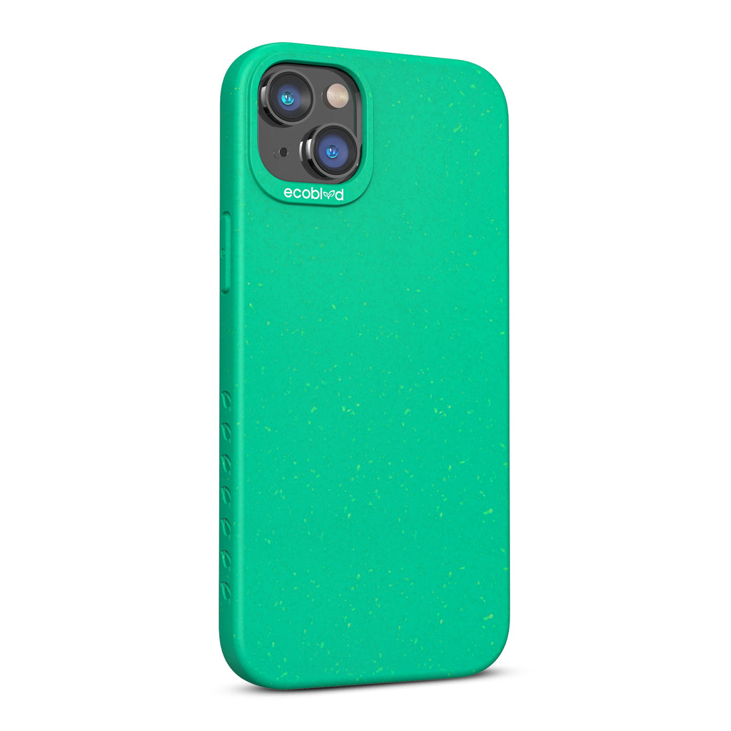 Left-Side View Of Green Eco-Friendly iPhone 14 Case - Compostable Sequoia Collection