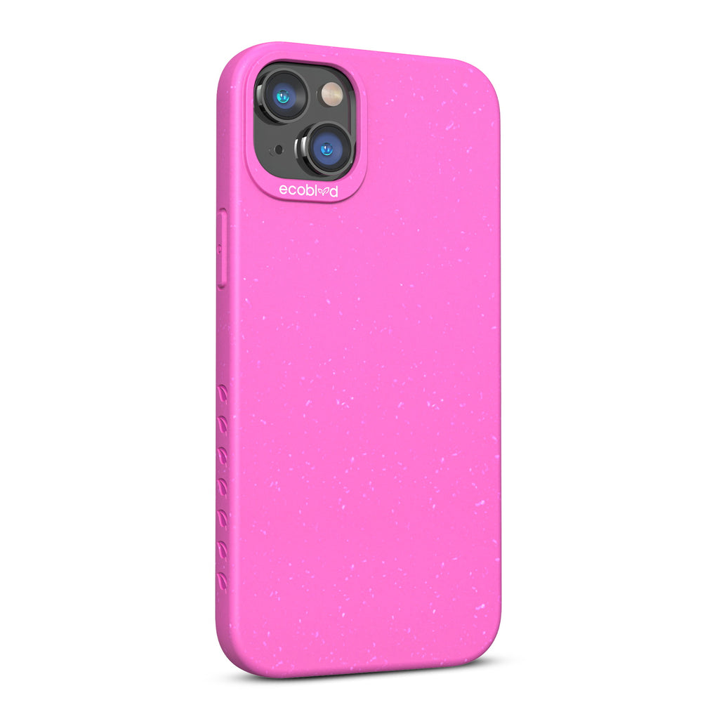 Left-Side View Of Pink Eco-Friendly iPhone 14 Case - Compostable Sequoia Collection