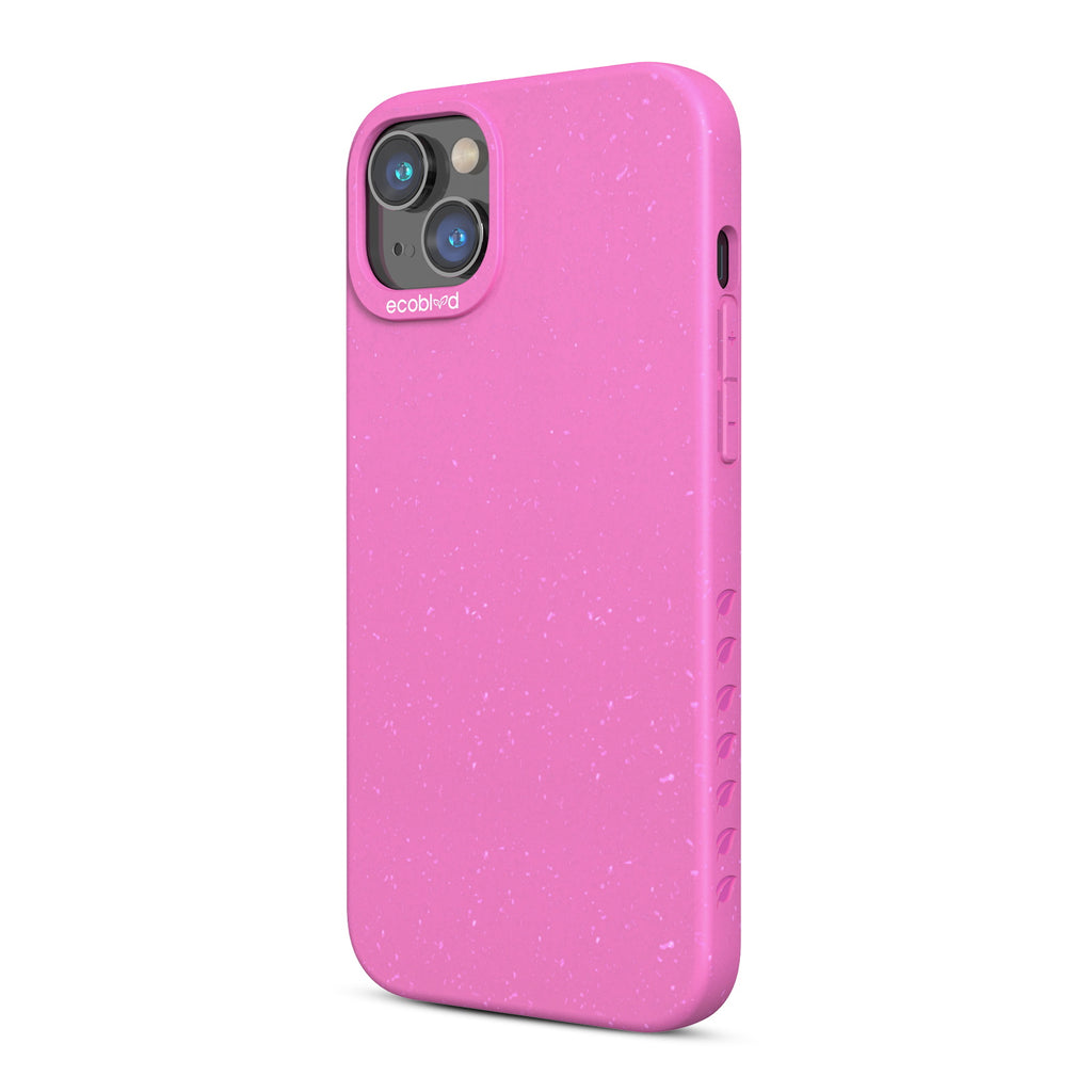 Right-Side View Of Pink Eco-Friendly iPhone 14 Case - Compostable Sequoia Collection