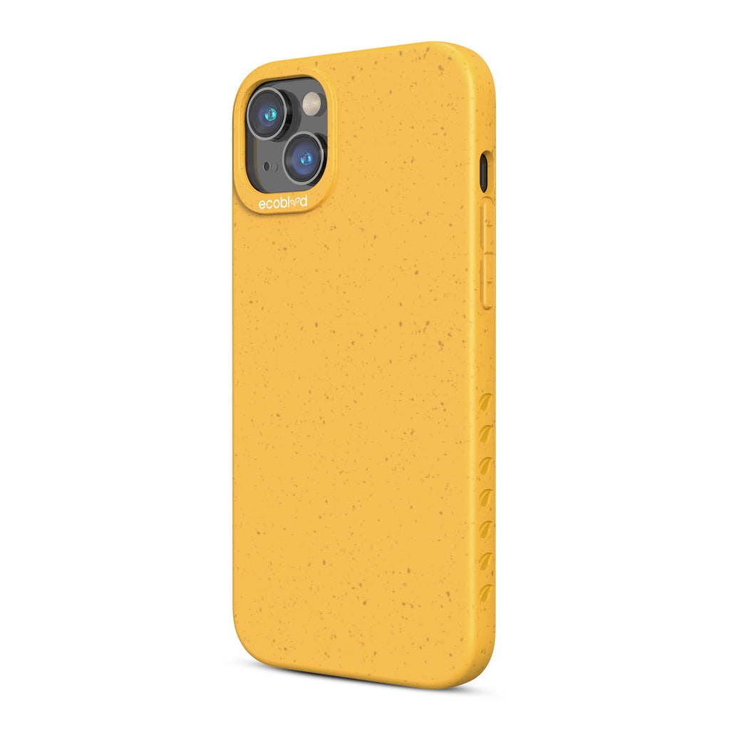 Right-Side View Of Yellow Eco-Friendly iPhone 14 Case - Compostable Sequoia Collection