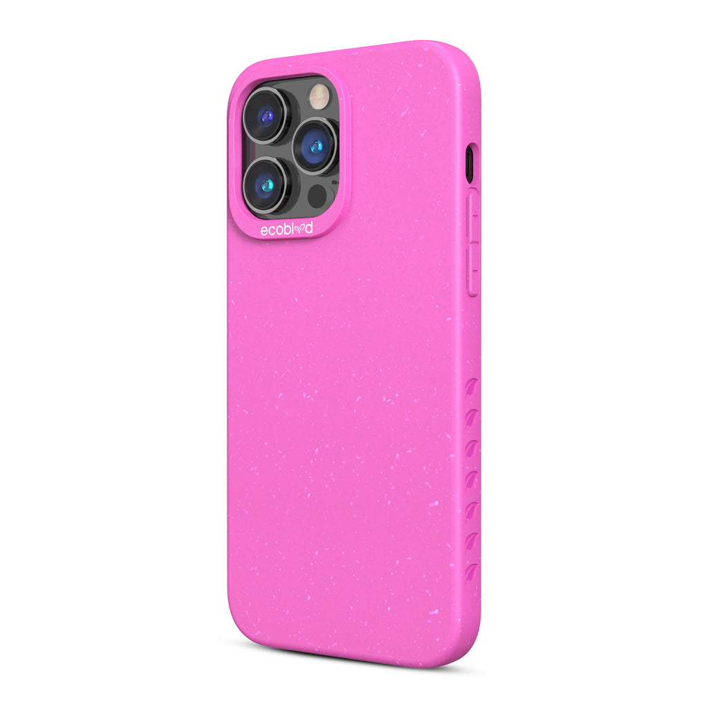 Right-Side View Of Pink Eco-Friendly iPhone 14 Pro Case - Compostable Sequoia Collection