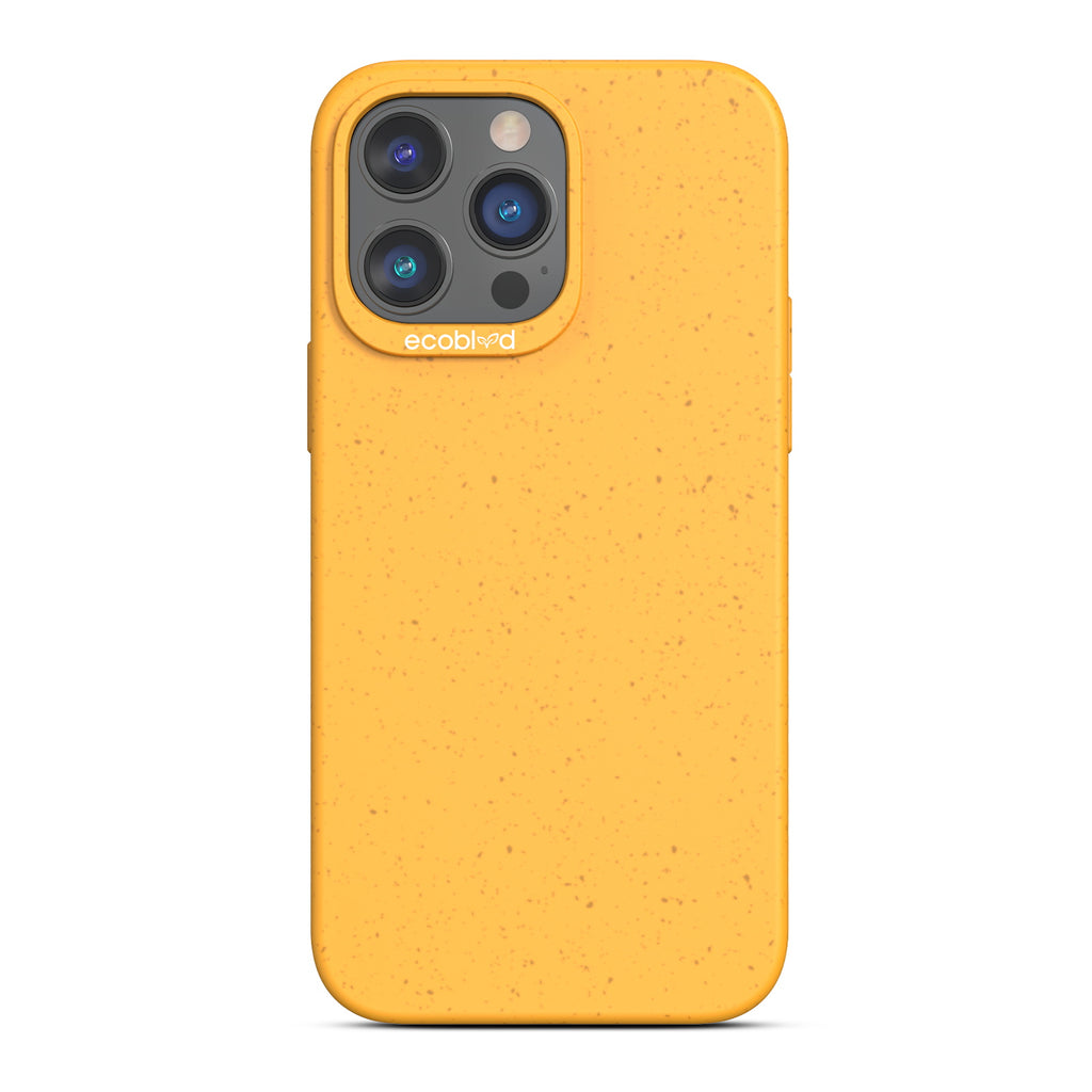 Sequoia Collection - Yellow Eco-Friendly iPhone 14 Pro Case With A Solid Back - Raised Camera Ring & Bezel Edges - Compostable