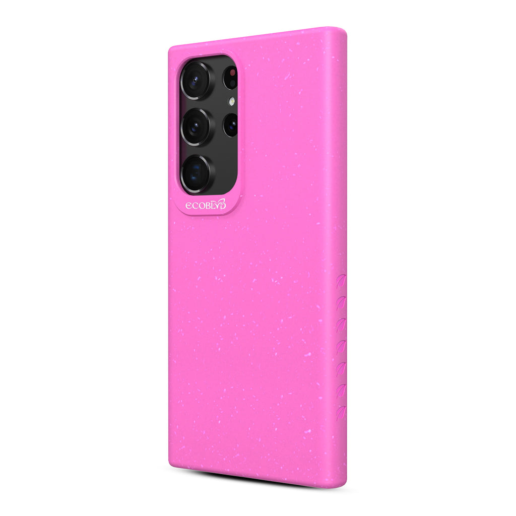 Right-Side View Of Pink Eco-Friendly Galaxy S23 Ultra Case - Compostable Sequoia Collection
