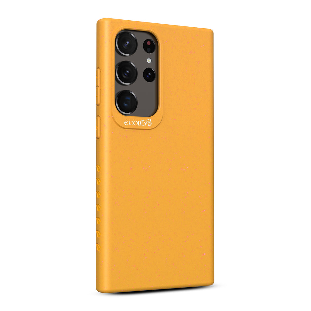 Left-Side View Of Yellow Eco-Friendly Galaxy S23 Ultra Case - Compostable Sequoia Collection