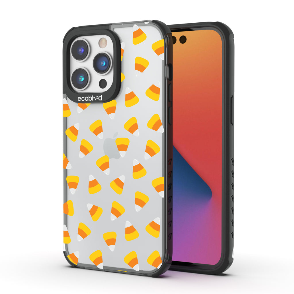 Back View Of Black Laguna Halloween iPhone 14 Pro Max Case With The Sweet Tooth Design & Front View Of The Screen