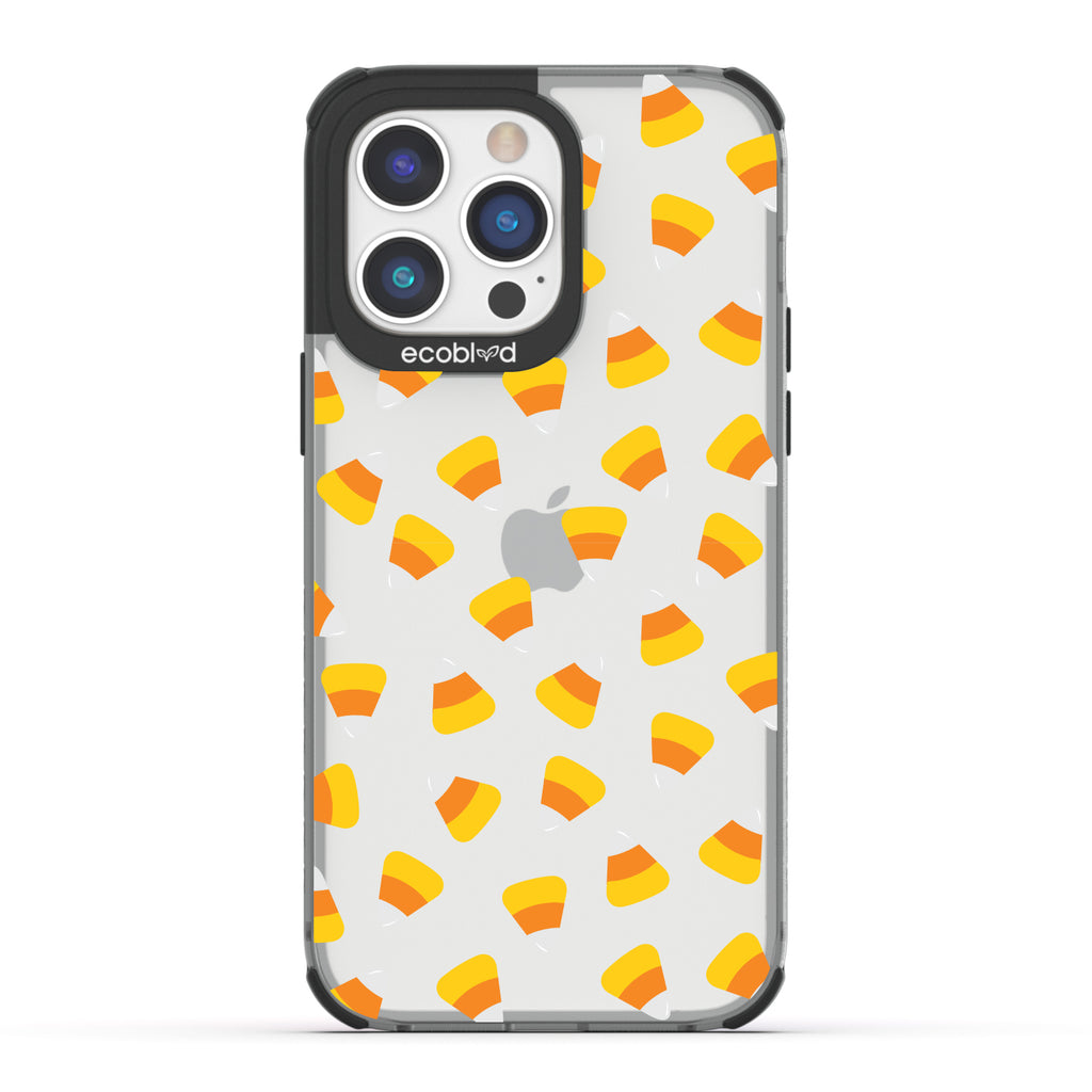 Halloween Collection - Black Eco-Friendly Laguna iPhone 14 Pro Case With Candy Corn On A Clear Back - Compostable