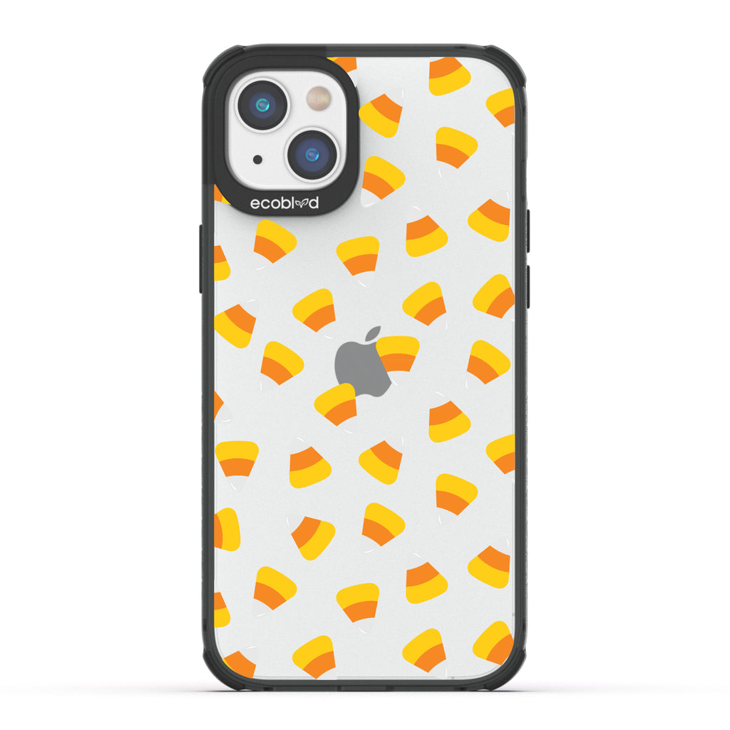 Halloween Collection - Black Eco-Friendly Laguna iPhone 14 Case With Candy Corn On A Clear Back - Compostable